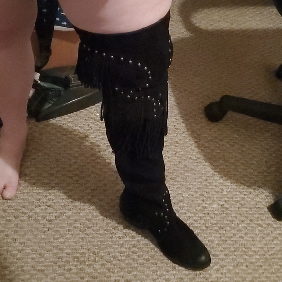 NIB Naughty Monkey Suede 7.5 Over-the-Knee Boots - Picture 5 of 14